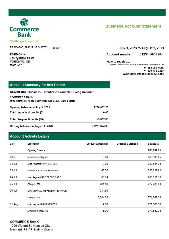  East West Bank firm account statement 